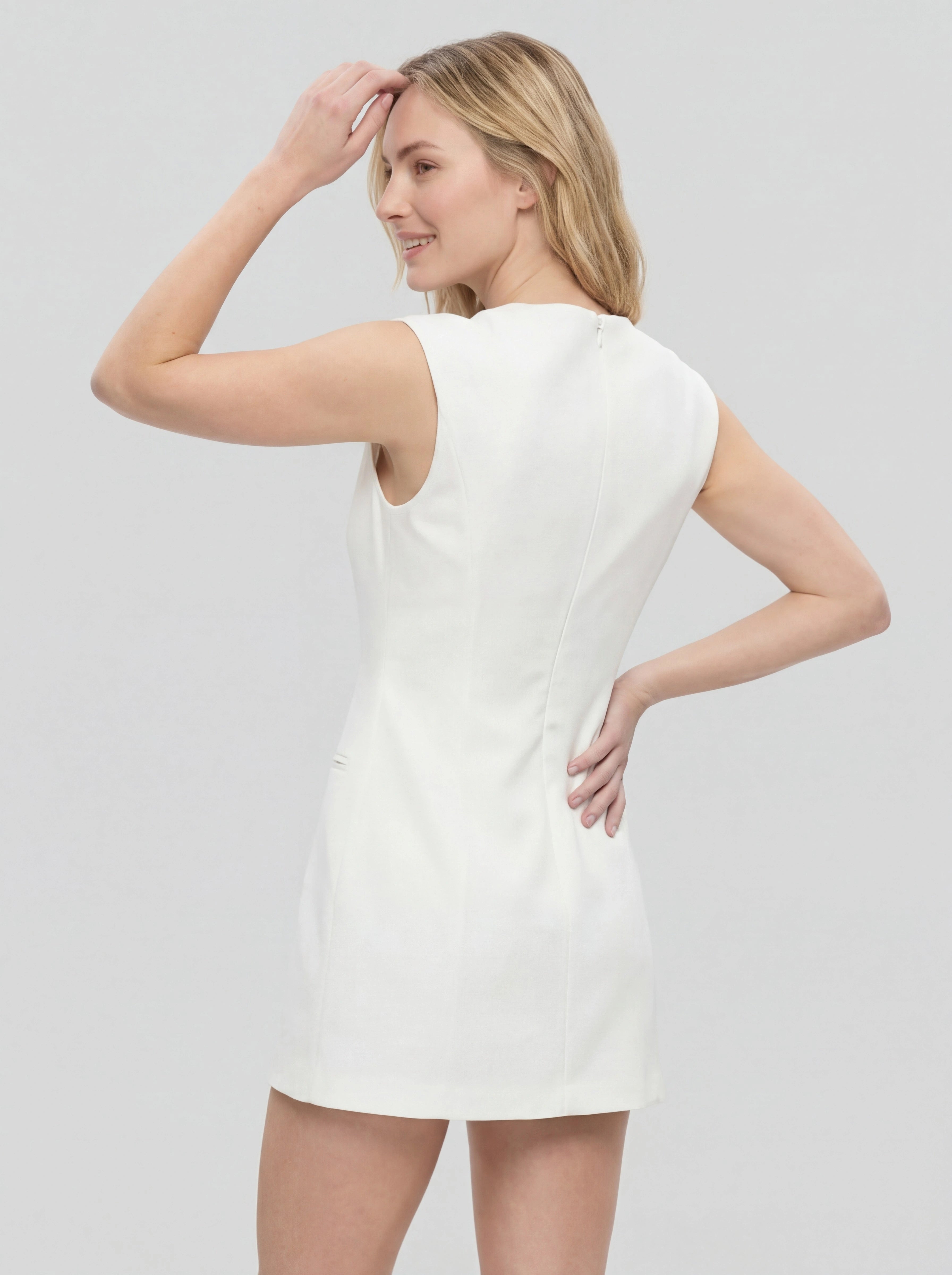 Sleeveless V-neck Mini Dress