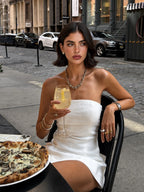 Sleeveless strapless mini dress