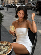 Sleeveless strapless mini dress