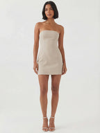 Sleeveless strapless mini dress