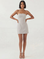 Sleeveless strapless mini dress