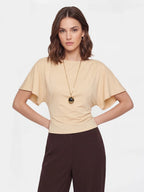 Boat Neck Tencel Flutter Top