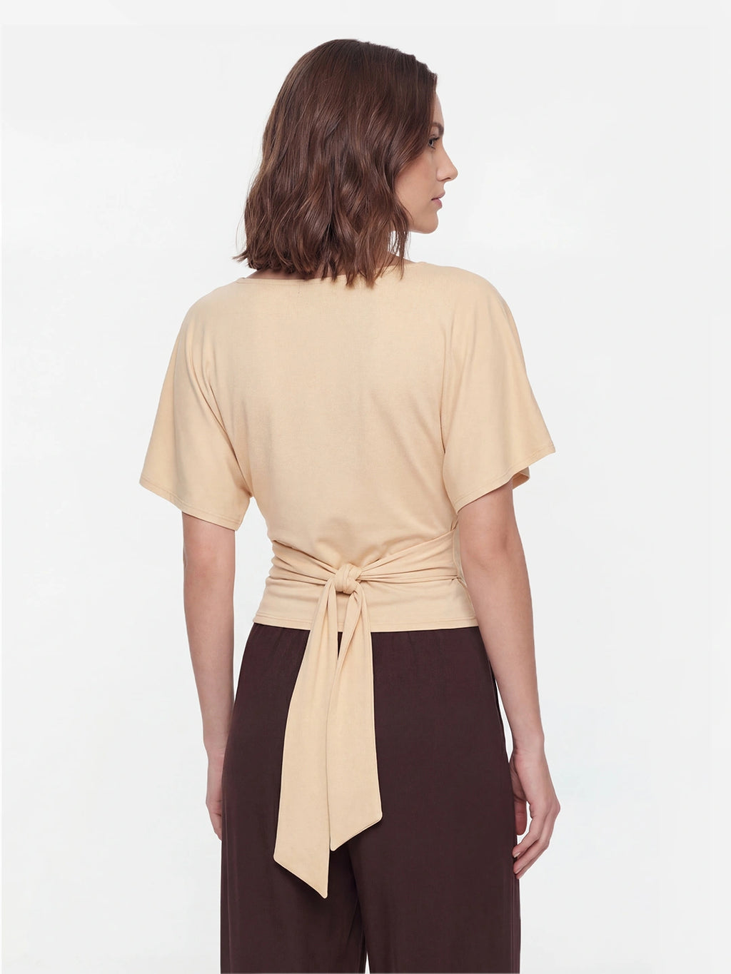 Boat Neck Tencel Flutter Top