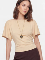 Boat Neck Tencel Flutter Top