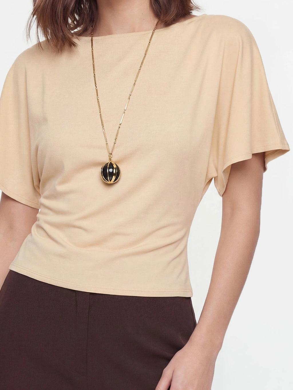 Boat Neck Tencel Flutter Top