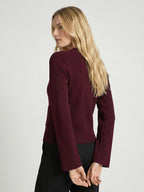 Solid color V-neck pocket cardigan