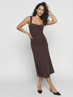 Spaghetti strap fitted dress