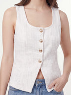 Square Neck Button Slim Vest