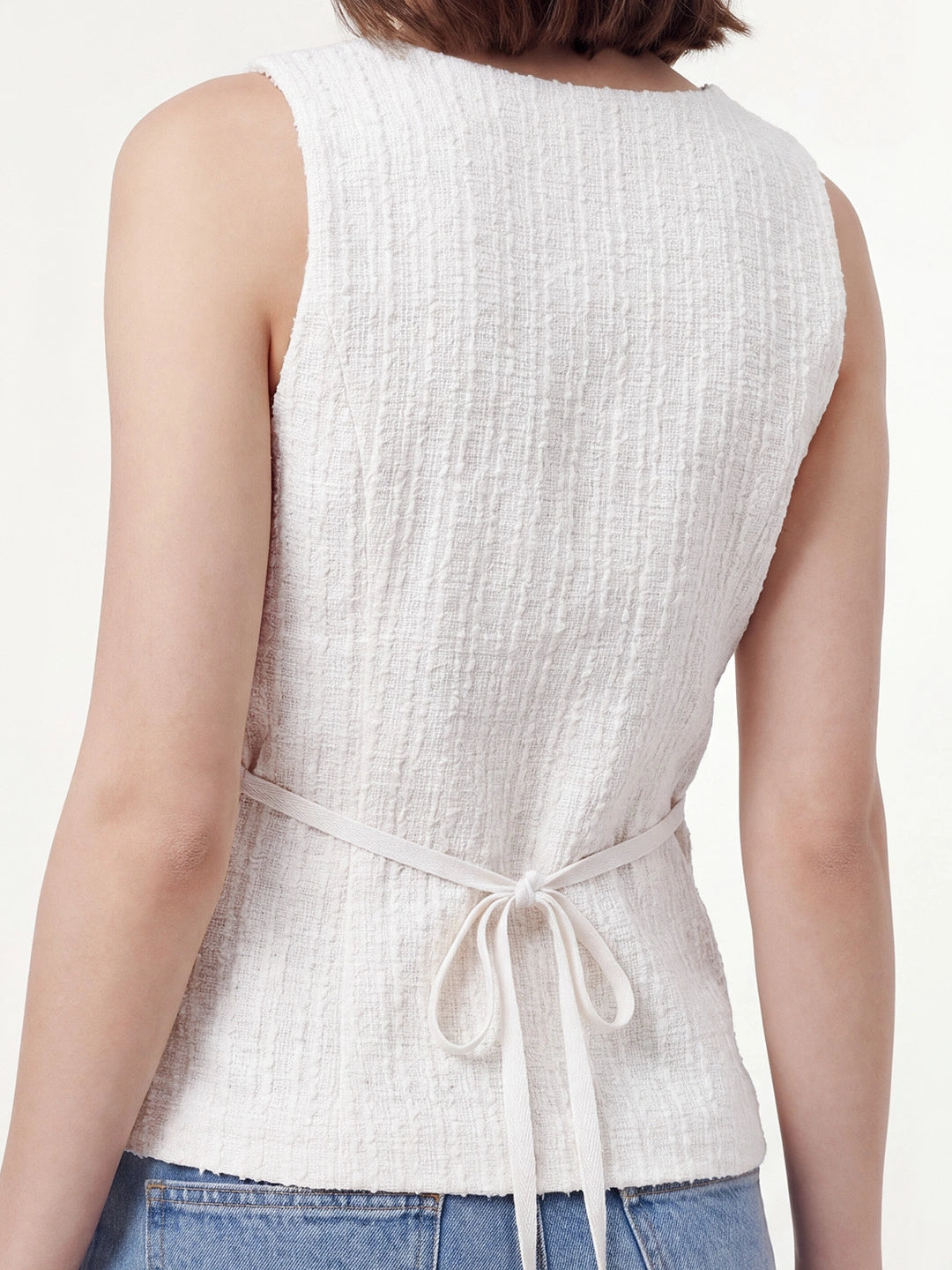 Square Neck Button Slim Vest