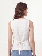 Square Neck Button Slim Vest