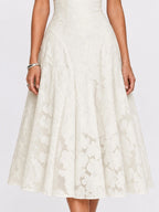 Square Neck Floral Lace Dress