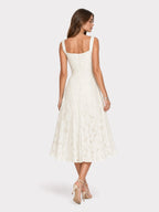 Square Neck Floral Lace Dress
