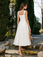 Square Neck Floral Lace Dress