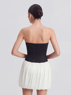 Strapless Contrast Bustier Mini Dress