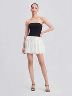 Strapless Contrast Bustier Mini Dress