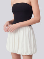 Strapless Contrast Bustier Mini Dress