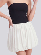 Strapless Contrast Bustier Mini Dress