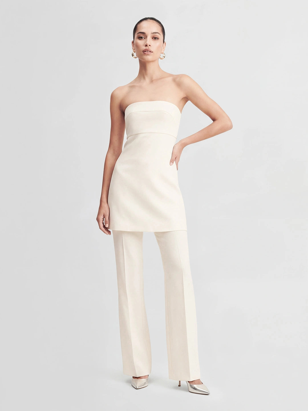 Strapless Mini Top Flare Pant Set Secondary image