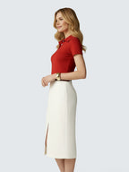 Stretch pencil skirt