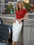 Stretch pencil skirt