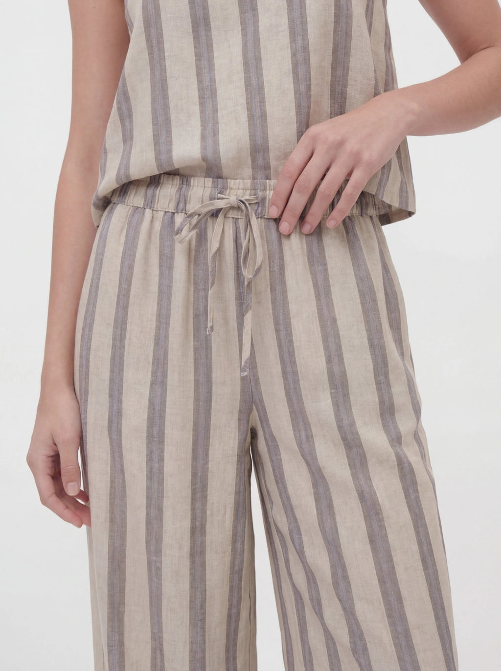 Stripe Linen Cami Wide Leg Set