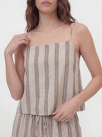 Stripe Linen Cami Wide Leg Set