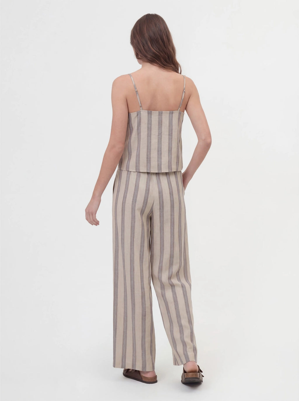 Stripe Linen Cami Wide Leg Set