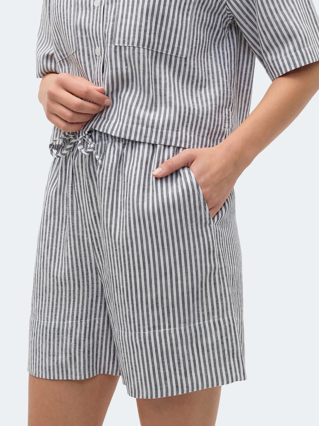 Stripe Linen Short