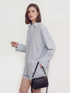 Stripe Shirt and Shorts Two-Piece Set