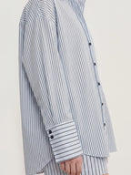 Stripe Shirt and Shorts Two-Piece Set