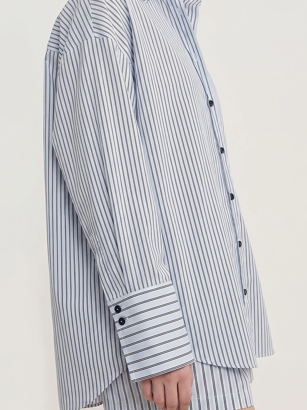 Stripe Shirt and Shorts Two-Piece Set