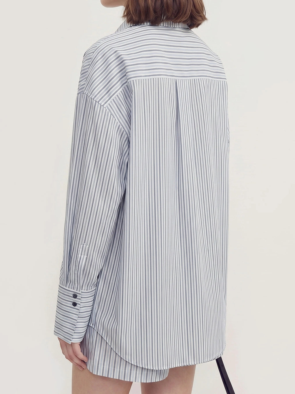 Stripe Shirt and Shorts Two-Piece Set