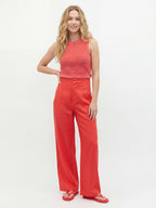 Red Stripe Knit Sweater Vest