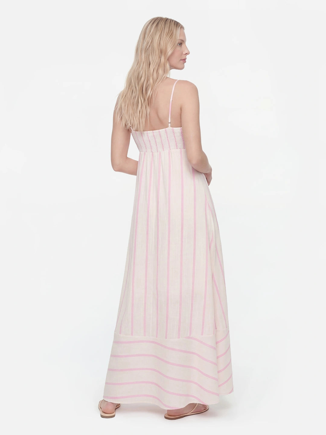 Striped Fit and Flare Maxi Dress