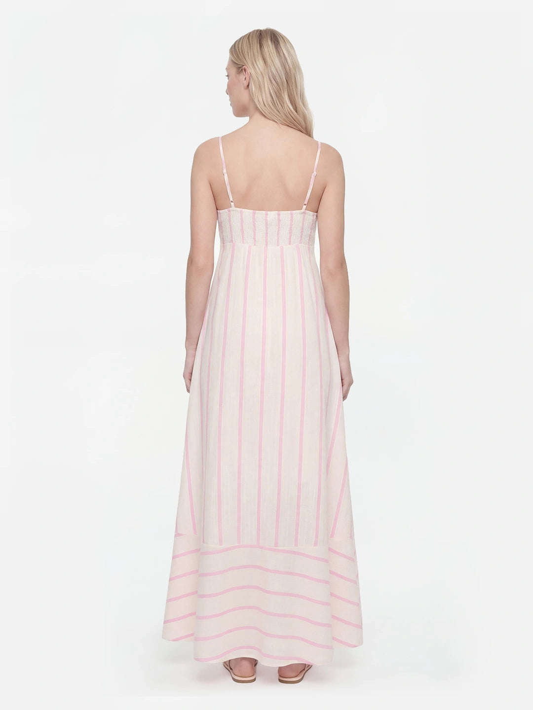 Striped Fit and Flare Maxi Dress