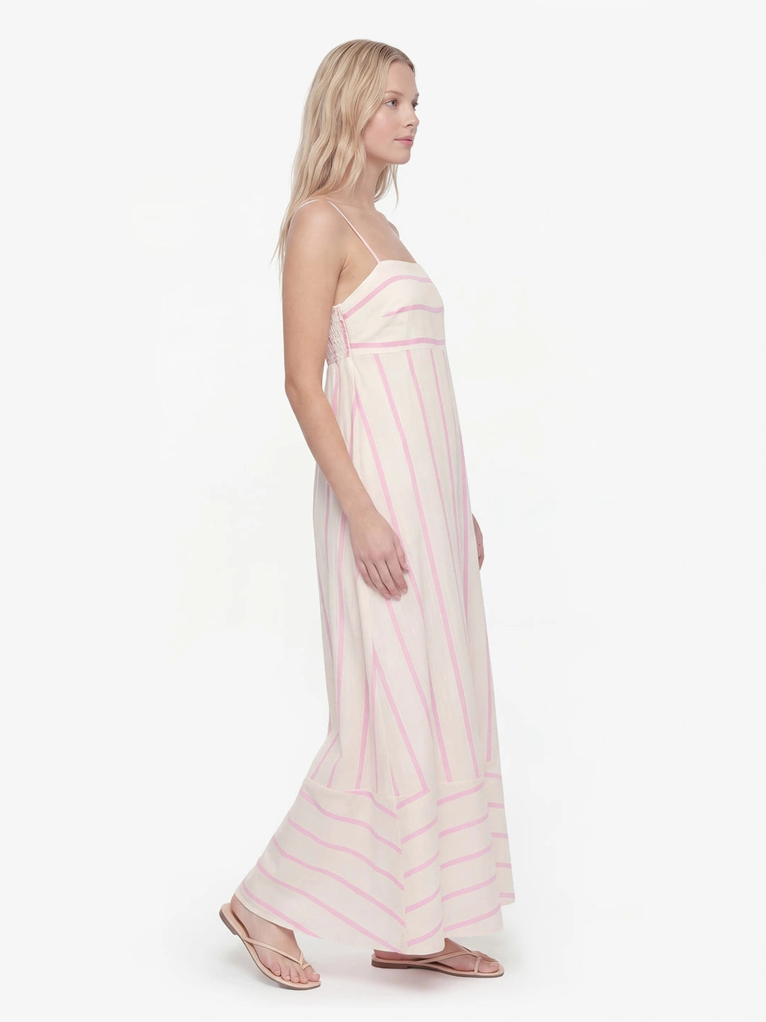 Striped Fit and Flare Maxi Dress