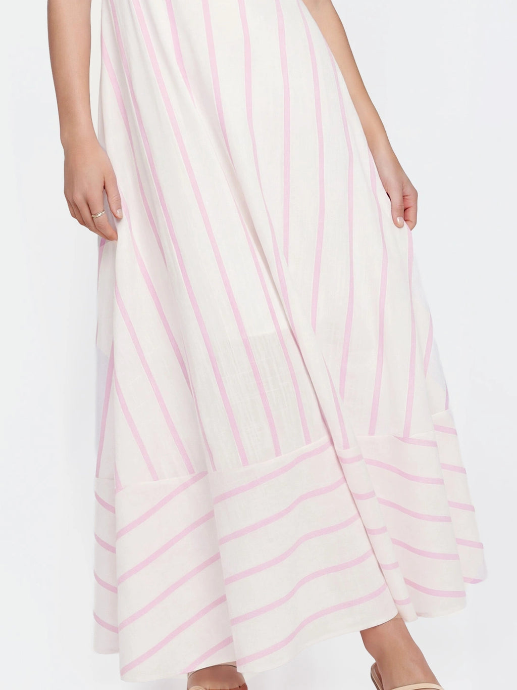 Striped Fit and Flare Maxi Dress