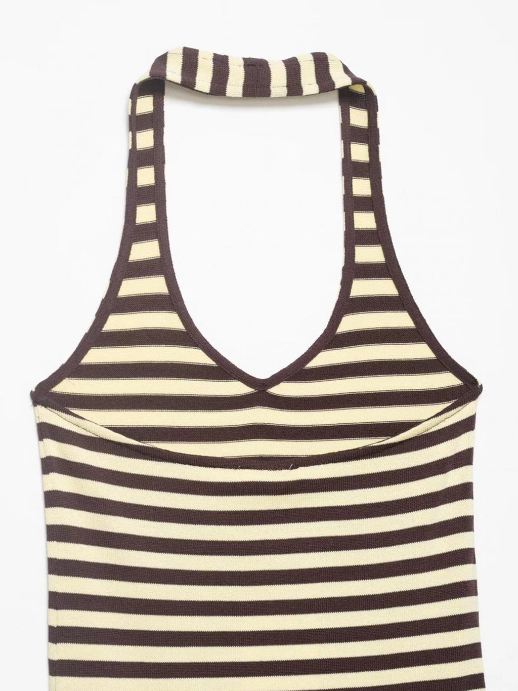 Striped Halter Bodycon Knit Mini Dress