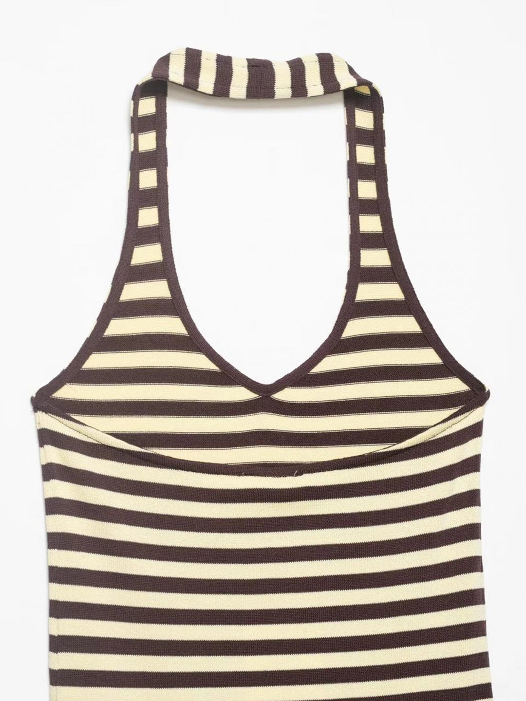 Striped Halter Bodycon Knit Mini Dress