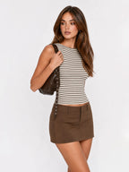 Striped Ribbed Slim Fit Tank Top