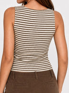 Striped Ribbed Slim Fit Tank Top