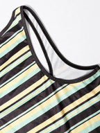 Striped Scoop Neck Slim Fit Tank
