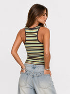 Striped Scoop Neck Slim Fit Tank
