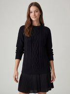 Sweater patchwork mini dress