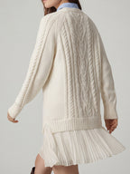 Sweater patchwork mini dress