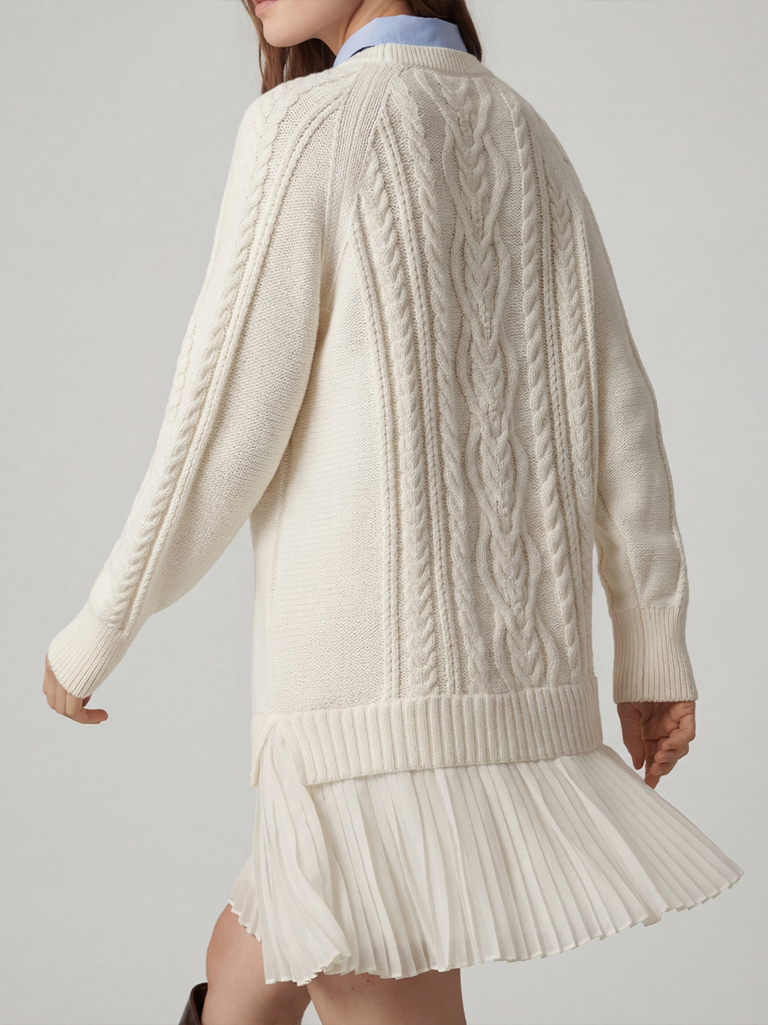 Sweater patchwork mini dress