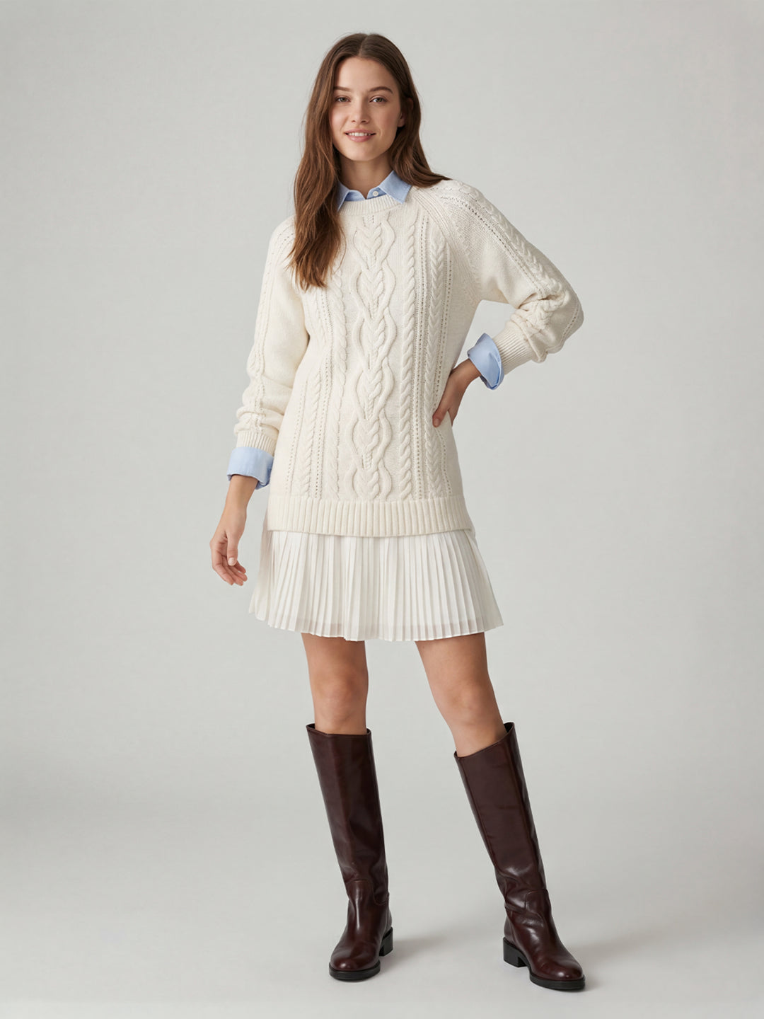 Sweater patchwork mini dress Secondary image