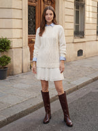 Sweater patchwork mini dress