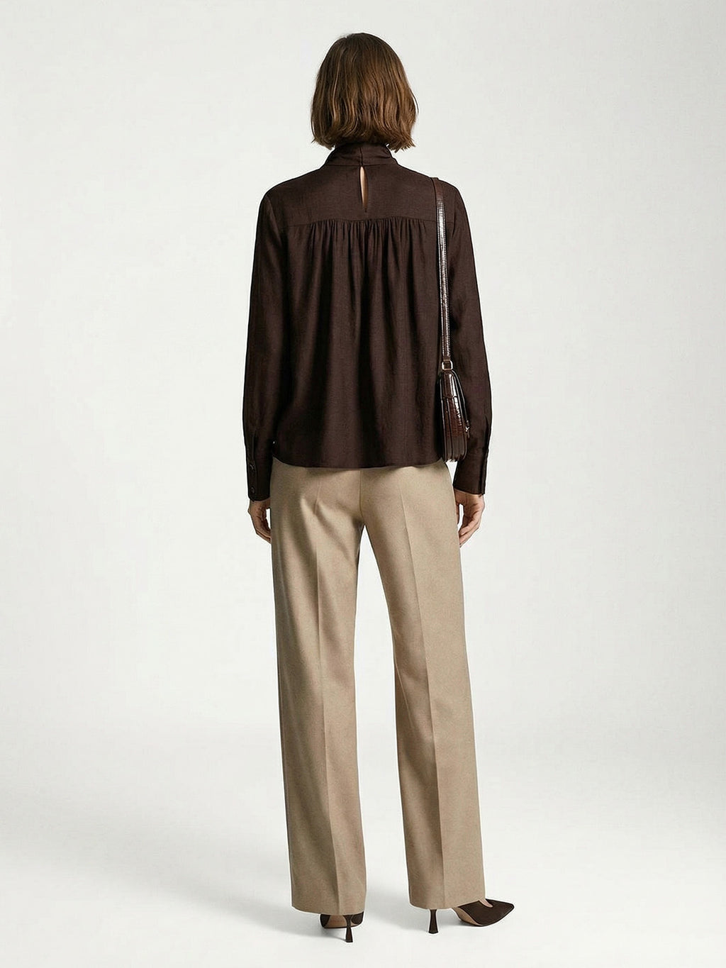 Textured blouse with foulard