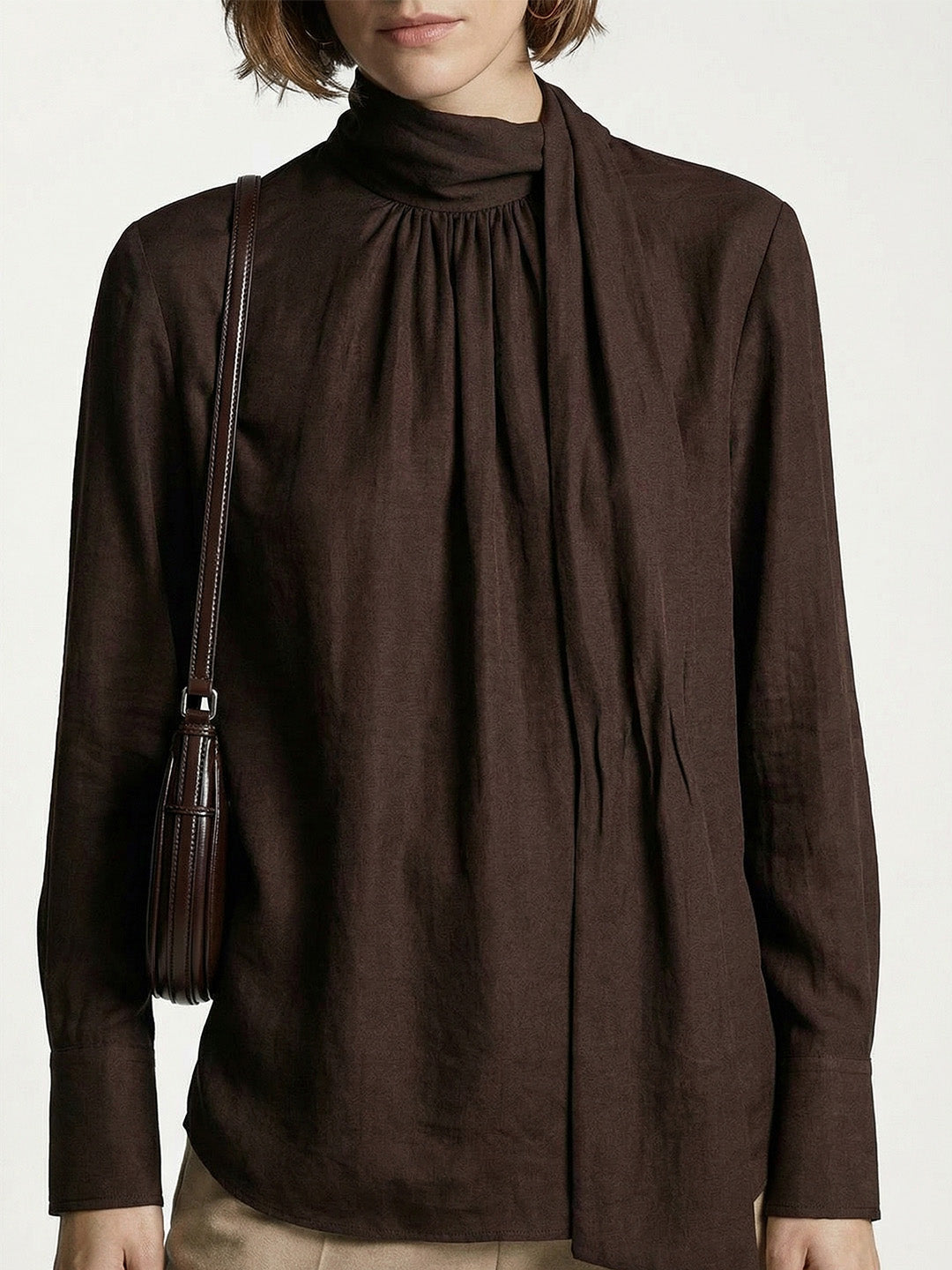 Textured blouse with foulard